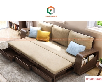 Ghế sofa bed gỗ tự nhiên óc chó SF-029